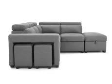TGC TGC Crimson Grey Right Hand Faux Leather Corner Sofa with Storage
