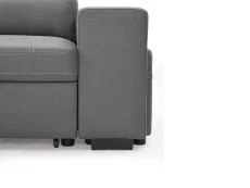 TGC TGC Crimson Grey Right Hand Faux Leather Corner Sofa with Storage