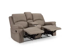 TGC TGC Doran Brown Faux Leather 2 Seater Manual Recliner Sofa