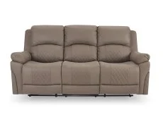 TGC TGC Doran Brown Faux Leather 3 Seater Manual Recliner Sofa
