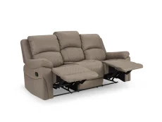 TGC TGC Doran Brown Faux Leather 3 Seater Manual Recliner Sofa