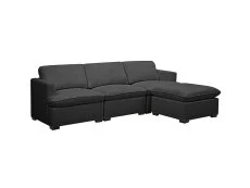 TGC TGC Coleen Black Boucle Fabric 3 Seater Sofa with Footstool