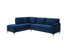 TGC TGC Elise Navy Velvet Fabric Left Hand Corner Sofa