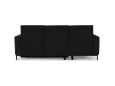 TGC TGC Emma Black Velvet Fabric Left Hand Chaise Recliner Sofa