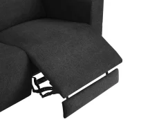 TGC TGC Emma Black Velvet Fabric Left Hand Chaise Recliner Sofa