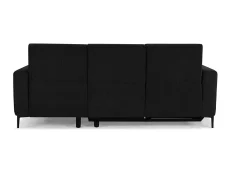TGC TGC Emma Black Velvet Fabric Right Hand Chaise Recliner Sofa