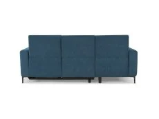 TGC TGC Emma Blue Velvet Fabric Left Hand Chaise Recliner Sofa