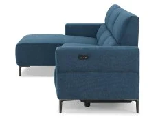 TGC TGC Emma Blue Velvet Fabric Left Hand Chaise Recliner Sofa