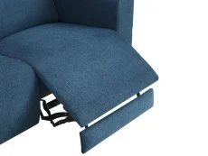 TGC TGC Emma Blue Velvet Fabric Left Hand Chaise Recliner Sofa