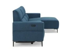 TGC TGC Emma Blue Velvet Fabric Right Hand Chaise Recliner Sofa