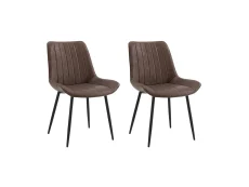 TGC TGC Gemma Set of 2 Brown Faux Leather Dining Chairs