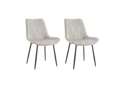 TGC TGC Gemma Set of 2 Cream Velvet Fabric Dining Chairs
