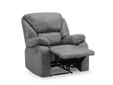 TGC TGC George Grey Faux Leather Manual Recliner Chair