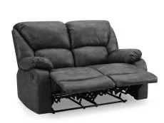 TGC TGC George Black Faux Leather 2 Seater Manual Recliner Sofa