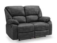 TGC TGC George Black Faux Leather 2 Seater Manual Recliner Sofa