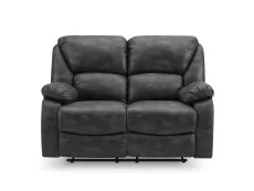 TGC TGC George Black Faux Leather 2 Seater Manual Recliner Sofa