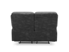 TGC TGC George Black Faux Leather 2 Seater Manual Recliner Sofa