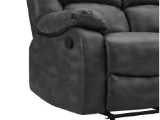 TGC TGC George Black Faux Leather 2 Seater Manual Recliner Sofa