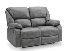 TGC TGC George Grey Faux Leather 2 Seater Manual Recliner Sofa