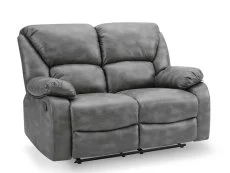 TGC TGC George Grey Faux Leather 2 Seater Manual Recliner Sofa