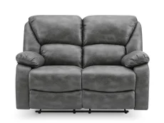 TGC TGC George Grey Faux Leather 2 Seater Manual Recliner Sofa