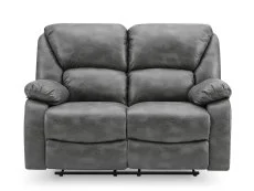 TGC TGC George Grey Faux Leather 2 Seater Manual Recliner Sofa