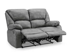 TGC TGC George Grey Faux Leather 2 Seater Manual Recliner Sofa