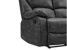 TGC TGC George Black Faux Leather 3 Seater Manual Recliner Sofa