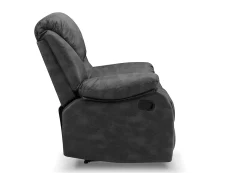 TGC TGC George Black Faux Leather 3 Seater Manual Recliner Sofa