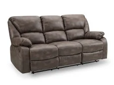 TGC TGC George Brown Faux Leather 3 Seater Manual Recliner Sofa
