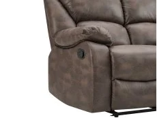 TGC TGC George Brown Faux Leather 3 Seater Manual Recliner Sofa
