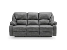 TGC TGC George Grey Faux Leather 3 Seater Manual Recliner Sofa