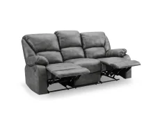 TGC TGC George Grey Faux Leather 3 Seater Manual Recliner Sofa