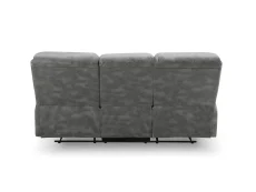 TGC TGC George Grey Faux Leather 3 Seater Manual Recliner Sofa