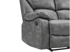 TGC TGC George Grey Faux Leather 3 Seater Manual Recliner Sofa