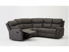 TGC TGC Sonny Grey Faux Leather Corner Recliner Sofa