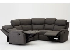 TGC TGC Sonny Grey Faux Leather Corner Recliner Sofa
