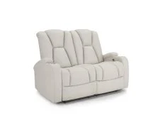 TGC TGC Hazel Light Grey Faux Leather 2 Seater Power Recliner Sofa