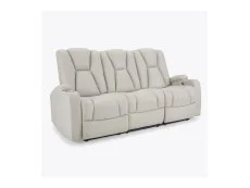 TGC TGC Hazel Light Grey Faux leather 3 Seater Power Recliner Sofa