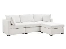 TGC TGC Irene Ivory Fabric 3 Seater Sofa with Footstool