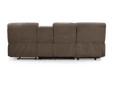 TGC TGC Jake Brown Left Hand Fabric Chaise Recliner Sofa