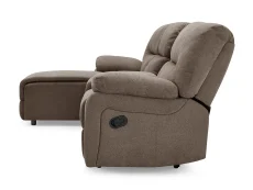 TGC TGC Jake Brown Left Hand Fabric Chaise Recliner Sofa