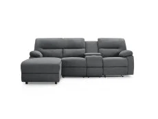 TGC TGC Jake Dark Grey Fabric Left Hand Chaise Recliner Sofa