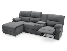 TGC TGC Jake Dark Grey Fabric Left Hand Chaise Recliner Sofa