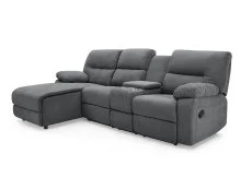 TGC TGC Jake Dark Grey Left Hand Fabric Chaise Recliner Sofa