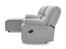 TGC TGC Jake Light Grey Left Hand Fabric Chaise Recliner Sofa