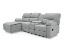 TGC TGC Jake Light Grey Left Hand Fabric Chaise Recliner Sofa
