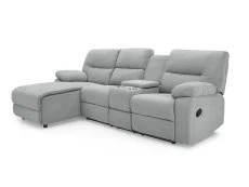 TGC TGC Jake Light Grey Fabric Left Hand Chaise Recliner Sofa