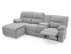 TGC TGC Jake Light Grey Left Hand Fabric Chaise Recliner Sofa