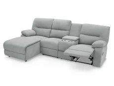 TGC TGC Jake Light Grey Fabric Left Hand Chaise Recliner Sofa